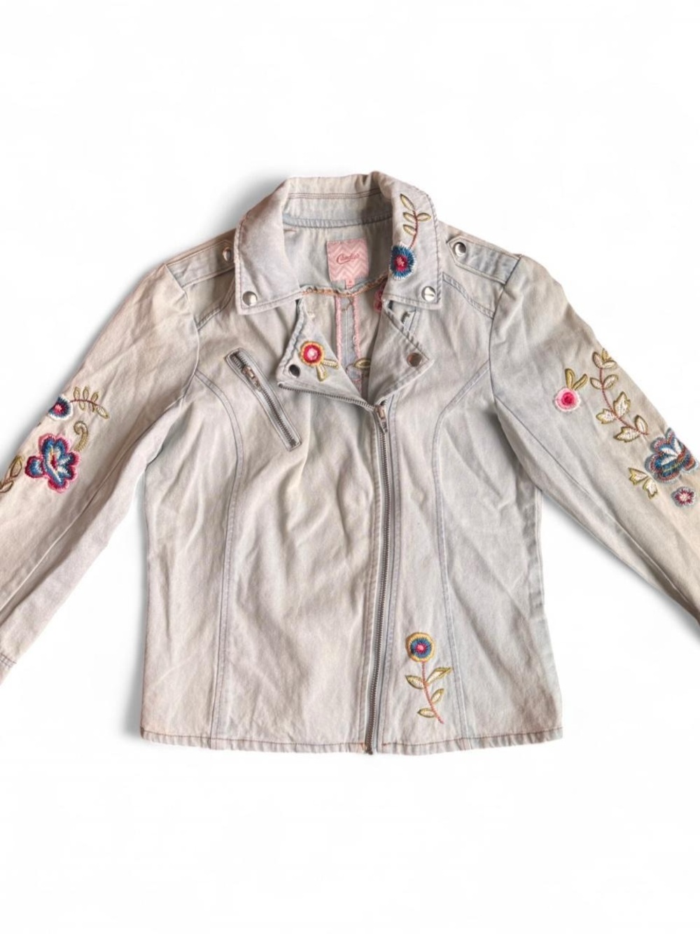 Embroidered Light Denim Candies Jacket